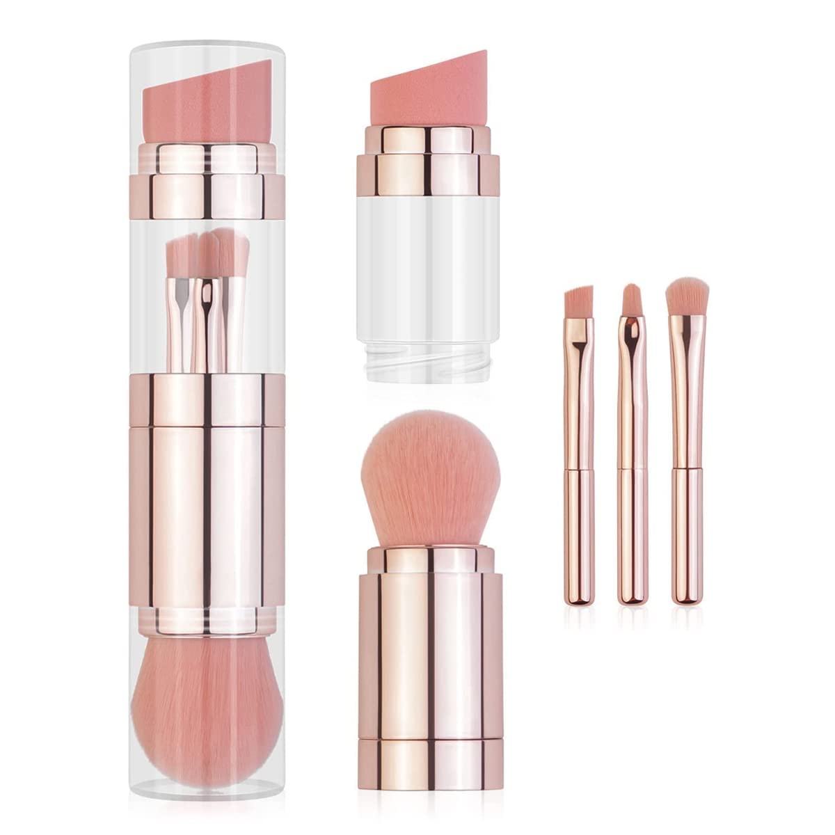 MAYCREATE 5 in 1 Makeup Brush Set, Includes Foundation Brush, Face Brush, Lip Brush, Eyeshadow Brush and Eyebrow Brush, Travel Portable Mini Cosmetic Make Up Brushes Kit MAYCREATE 5 in 1 Makeup Brush Set, Includes Foundation Brush, Face Brush, Lip Brush, Eyeshadow Brush and Eyebrow Brush, Travel Portable Mini Cosmetic Make Up Brushes Kit